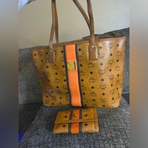 Authentic MCM tote and wallet set